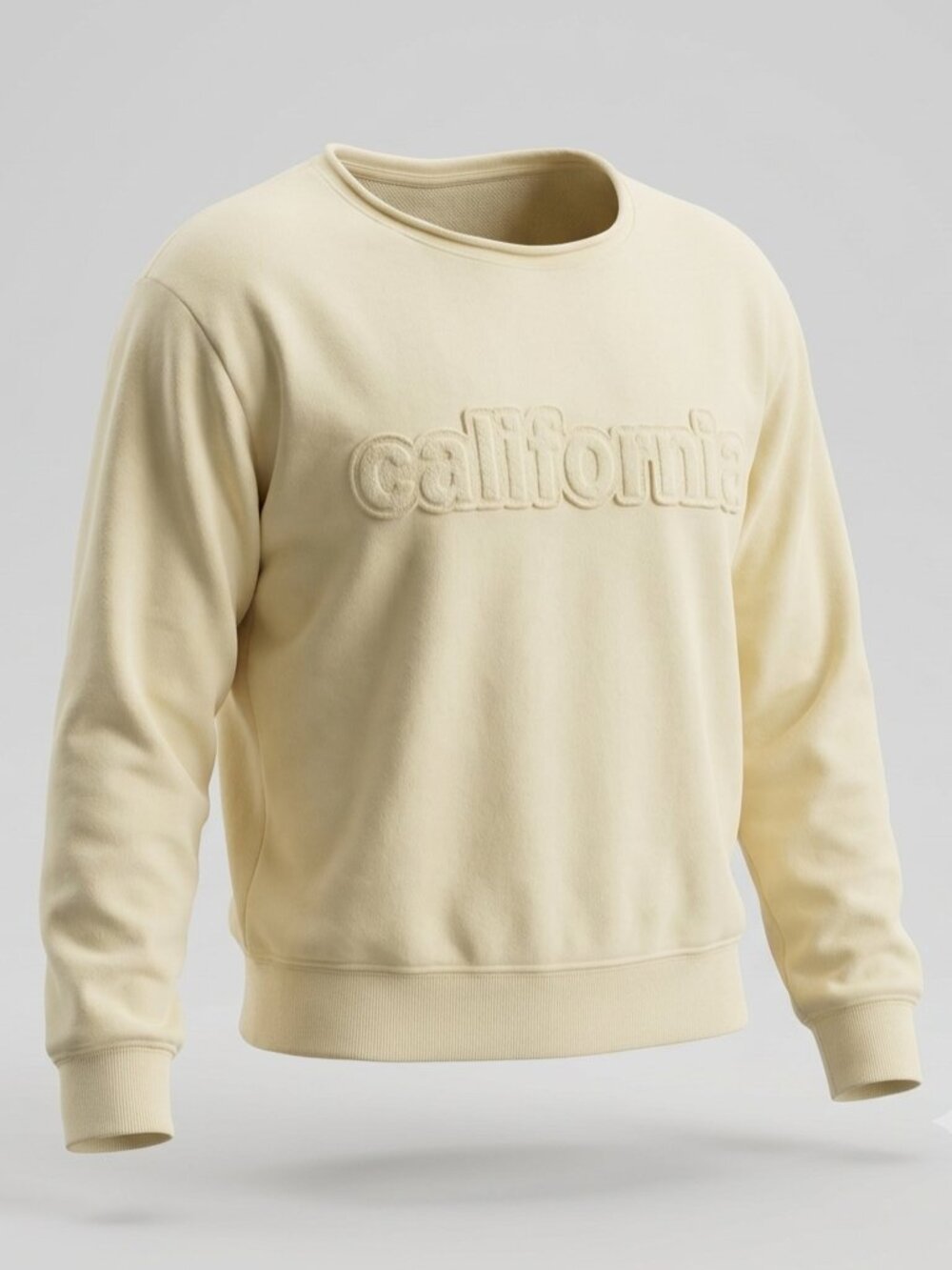 Art Class California Embossed Crewneck Sweatshirt Butter Yellow Girls XXL 16/18